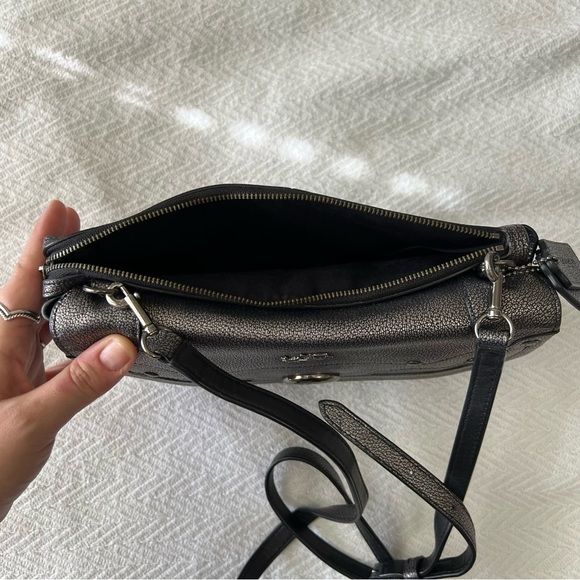 COACH Rhyder Crossbody Gunmetal Pebble Leather - Picture 9 of 13